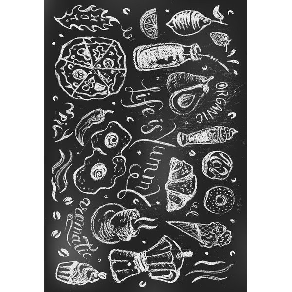 Fekete mosható futószőnyeg 80x200 cm Life Is Yummy – Vitaus