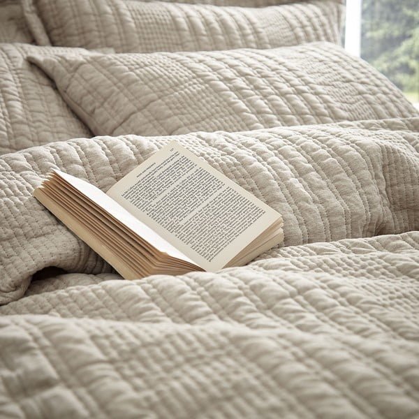 Bézs kétszemélyes ágyneműhuzat 200x200 cm Tamba Stripe – Pineapple Elephant-image-3