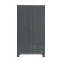 Sötétszürke borovi fenyő ruhásszekrény 111x202 cm Dennis – WOOOD