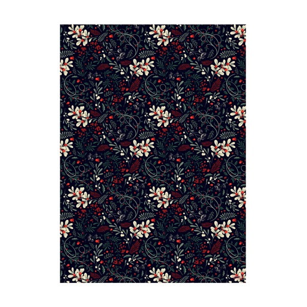 Winter Floral 5 ív fekete csomagolópapír, 50 x 70 cm - eleanor stuart-image-1