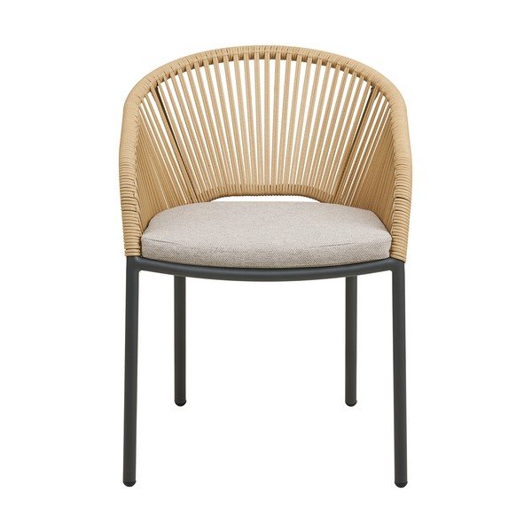 Bézs fém-párnázott kerti szék Novella – House Nordic-image-2