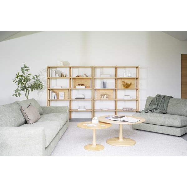 Natúr színű kerek dohányzóasztal tölgyfa dekorral 60x60 cm Hobart – Rowico-image-4