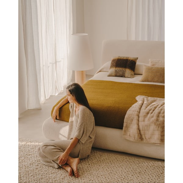 Gyapjú-szálkeverék kötött takaró 130x170 cm Melany – Kave Home-image-3