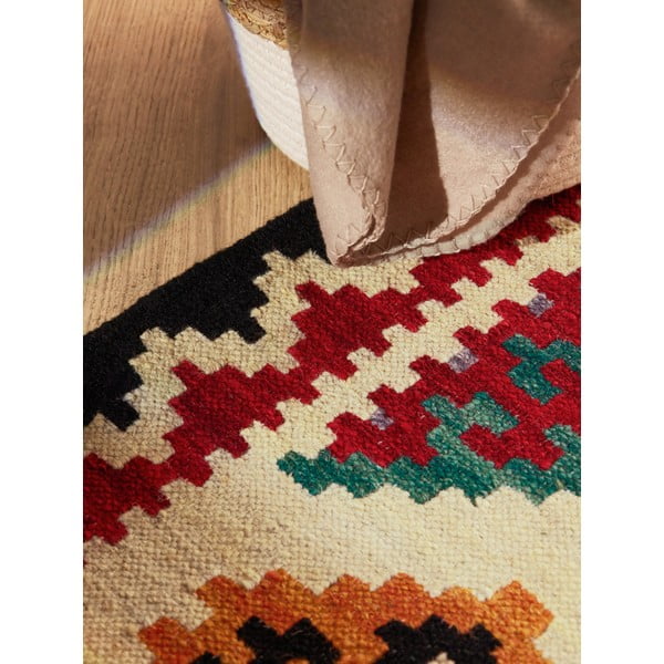 Piros kétoldalas kézi szövésű gyapjú futószőnyeg 60x190 cm Kamal Kian – Nouristan-image-3