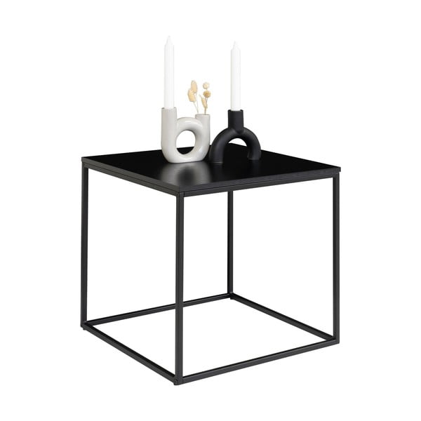 Vita fekete tárolóasztal acél kerettel, 45 x 45 cm - House Nordic-image-3