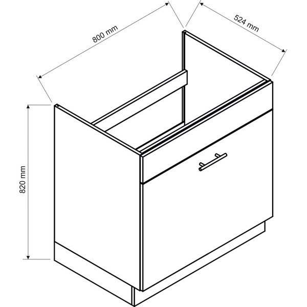 Konyhaszekrény mosogató alá (szélesség 80 cm) Nico – STOLKAR-image-2