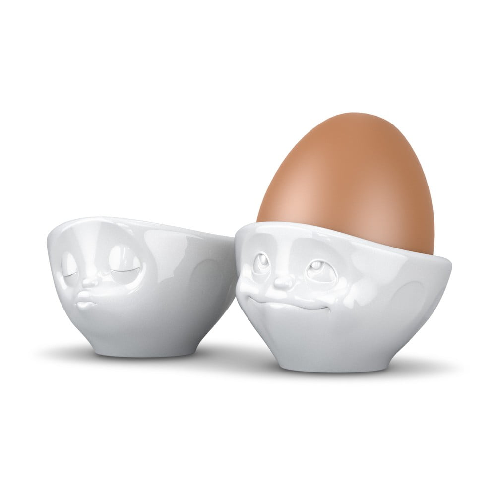 2 db 'szerelmespár' fehér porcelán tojástartó, 100 ml - 58products