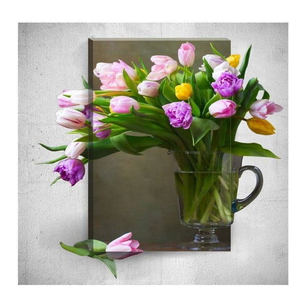 Flowers In Vase 3D fali kép, 40 x 60 cm - Mosticx