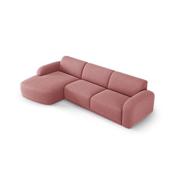 Világos rózsaszín bársony sarokkanapé Erin – Micadoni Home-image-4