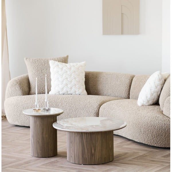 Kerek tárolóasztal márvány dekoros asztallappal ø 45 cm Athens – House Nordic-image-1