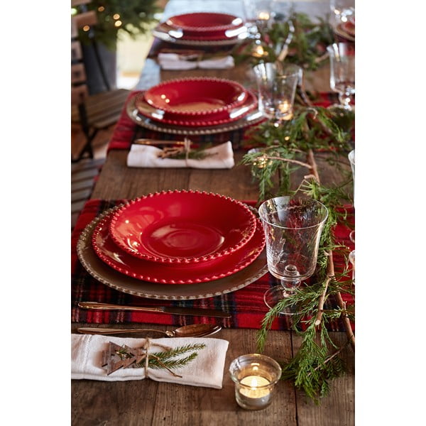 Rubinpiros agyagkerámia mélytányér, ø 24,2 cm - Costa Nova-image-1