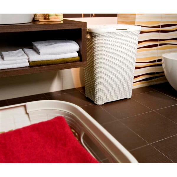 Krémszínű műanyag szennyeskosár 40 l Style – Curver-image-1