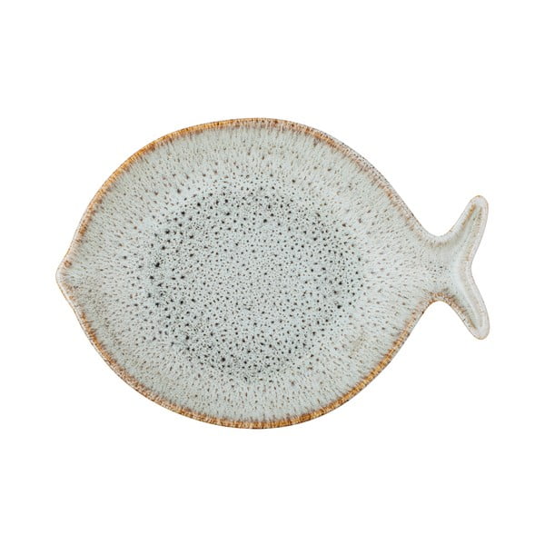 Kék-bézs szervírozó kőedény tányér Fleur – Bloomingville