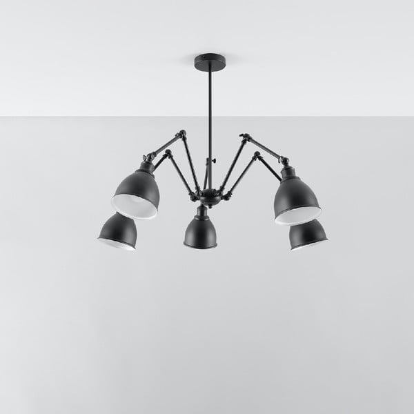 Fekete függőlámpa fém búrával 70x70 cm Matilda Shade - Sollux-image-2