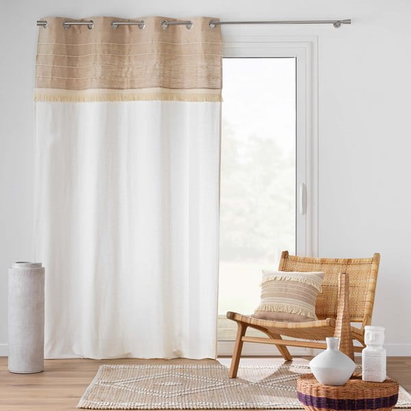 Fehér-barna jutakeverék függöny 140x240 cm Cirrus – douceur d'intérieur-image-1