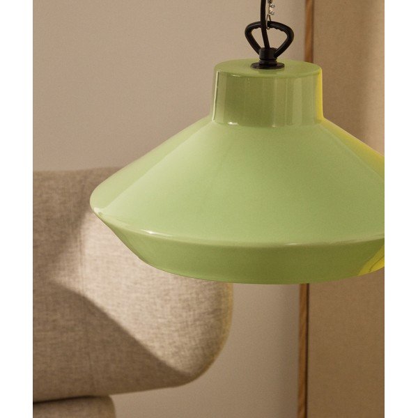 Világoszöld függőlámpa kerámia búrával ø 31 cm Portol – Kave Home-image-2
