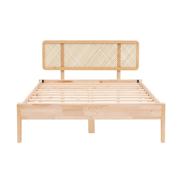 Natúr színű lucfenyő egyszemélyes ágy ágyráccsal 90x200 cm Izabelya – Kalune Design-image-3