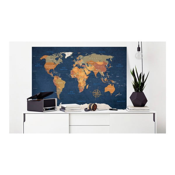 Ink Oceans fali világtérkép, 90 x 60 cm - Bimago-image-1