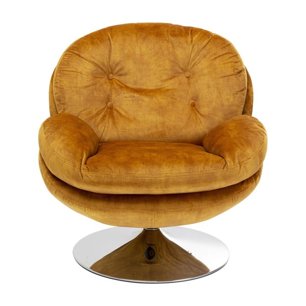 Mustársárga bársony fotel Cosy – Kare Design