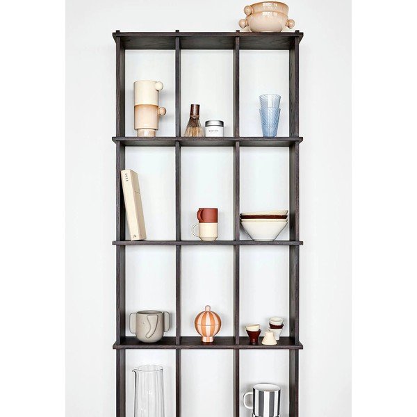 Sötét natúr színű többszintes kőrisfa fali polc 58 cm Grid – OYOY Living Design-image-1