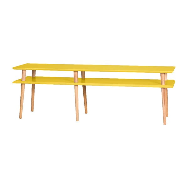 Mugo Yellow dohányzóasztal, 159 cm széles és 45 cm magas