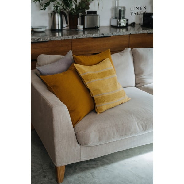 Len párnahuzat 40x40 cm Amber Bronze Stripes – Linen Tales-image-2