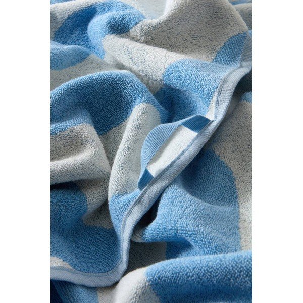 Fehér-világoskék pamut fürdőlepedő 90x150 cm Waves – Jotex-image-4