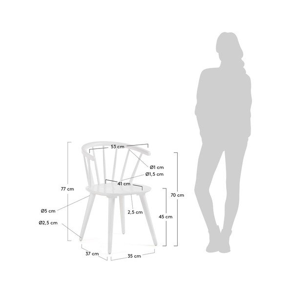 Krise fehér kaucsukfa étkezőszék - La Forma-image-4