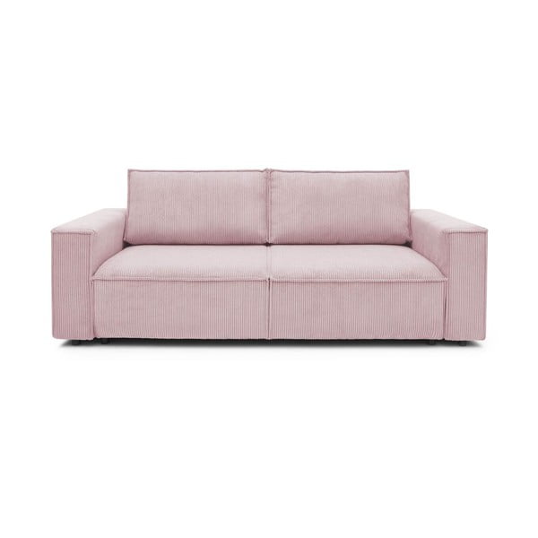 Világos rózsaszín kordbársony kinyitható kanapé 245 cm Nihad – Bobochic Paris
