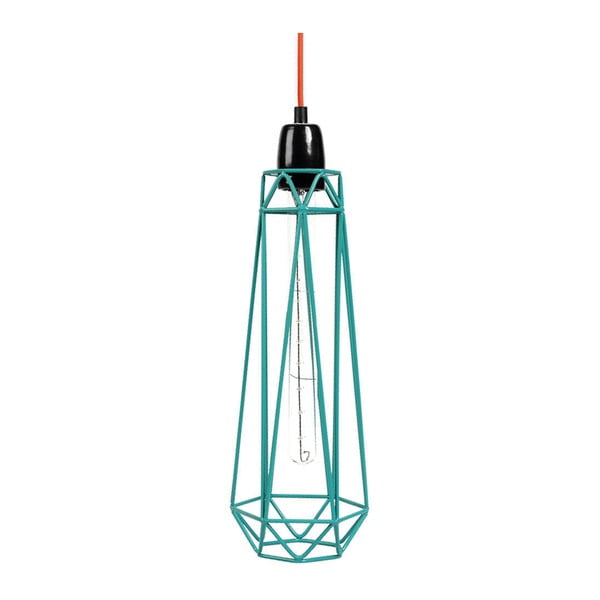 Diamond #2 lámpa kék lámpaburával és narancssárga kábellel - Filament Style