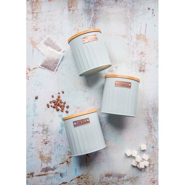 Kávétartó-teatartó acél doboz szett 3 db-os – Kitchen Craft-image-3