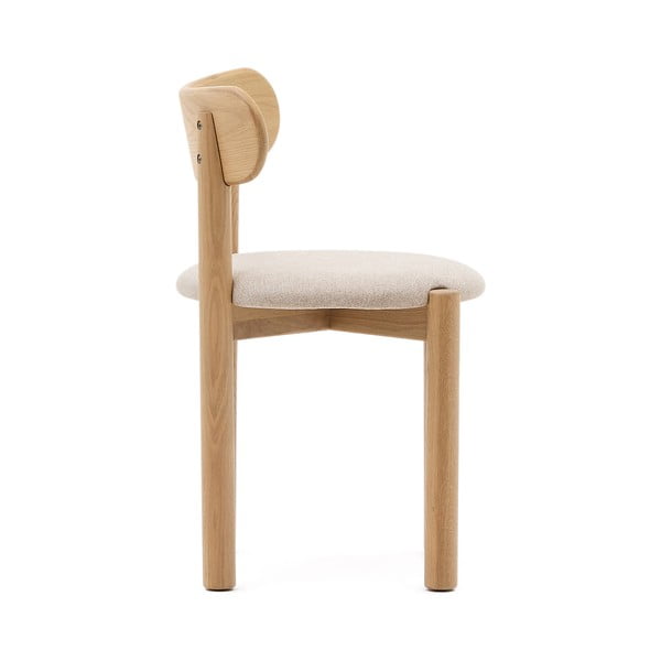 Krémszínű-natúr színű tölgyfa étkezőszék szett 2 db-os Nebai – Kave Home-image-3