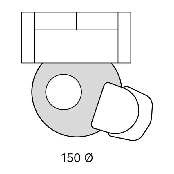 Bombay világosbarna kerek szőnyeg, ø 150 cm - House Nordic-image-3