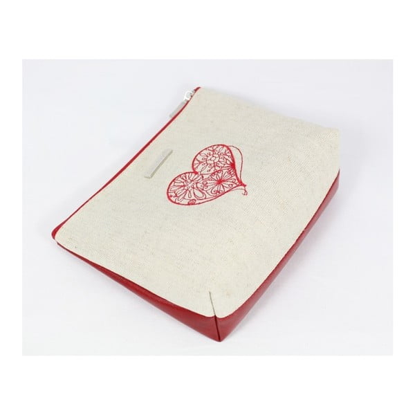 Baggie Big No.497 bézs-piros kozmetikai táska - Dara bags-image-1