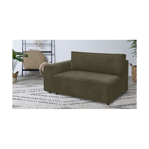 Világoszöld kordbársony kanapé modul (bal oldali) Nihad modular – Bobochic Paris-image-1