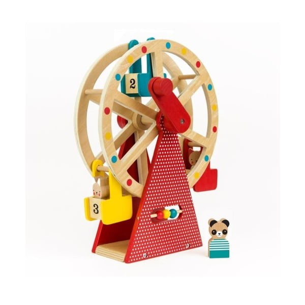 Carnival játék óriáskerék fogantyúval és 3 figurával - Petit collage