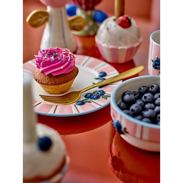 Rózsaszín-krémszínű desszertes kőedény tányér készlet 4 db-os ø 20,5 cm Carry – Bloomingville-image-2