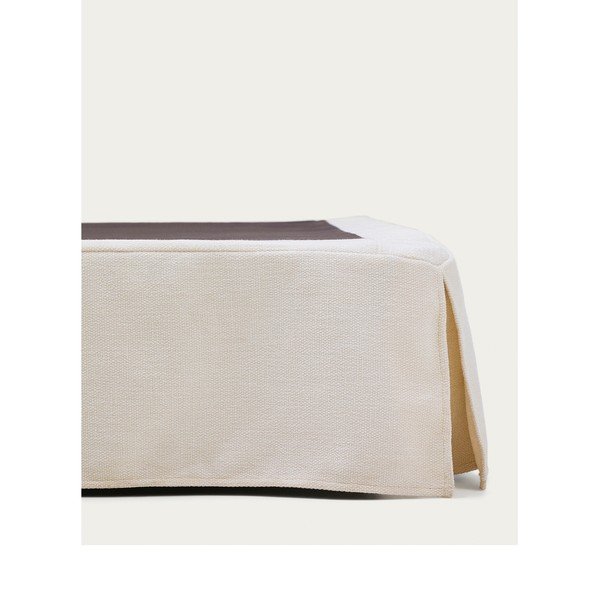 Fehér kárpitozott egyszemélyes ágy ágytámla nélkül 90x200 cm Jaira – Kave Home-image-4