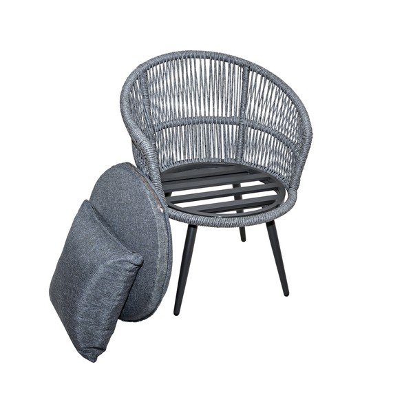 Szürke kerti hatszemélyes műrattan étkezőgarnitúra Concord - Rojaplast-image-1