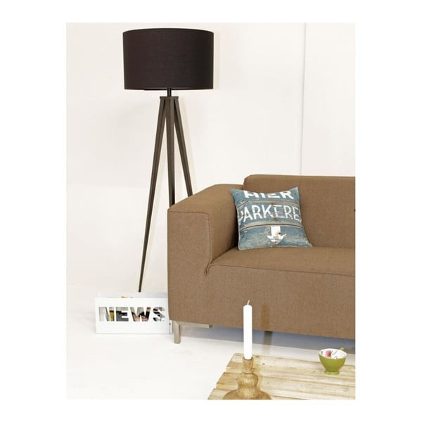 Tripod Wood fekete állólámpa fa lábakkal - Zuiver-image-1