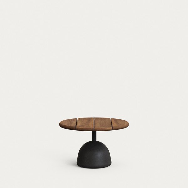 Kerek kerti dohányzóasztal akácfa asztallappal ø 55 cm Saura – Kave Home-image-1