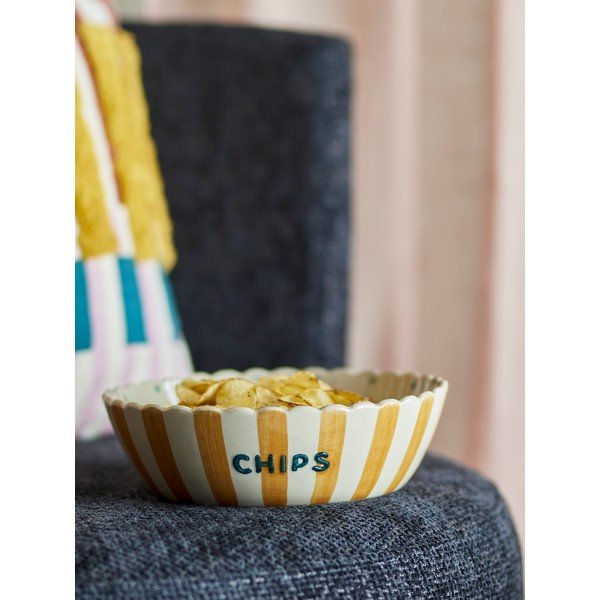 Sárga-krémszínű kerámia tál ø 24 cm Chip – Bloomingville-image-1