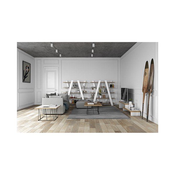 Wind Oak fehér könyvespolc - TemaHome-image-2