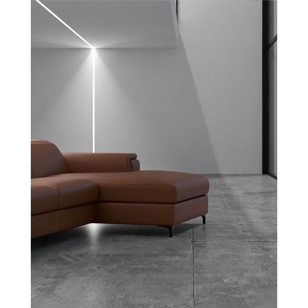 Konyakbarna bőr sarokkanapé (jobb oldali) Brito – MESONICA-image-3