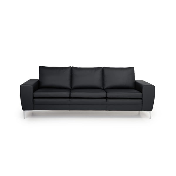 Twigo fekete bőr kanapé, 227 cm - Scandic