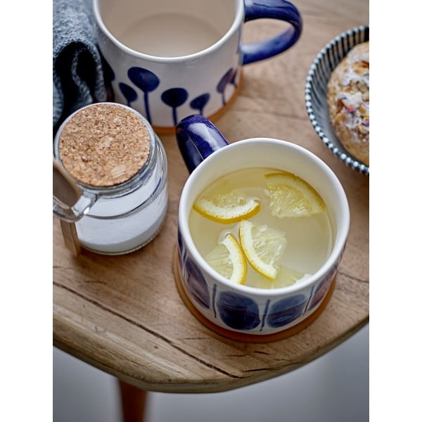 Fehér-kék agyagkerámia bögre szett 3 db-os 450 ml Linora – Bloomingville-image-1