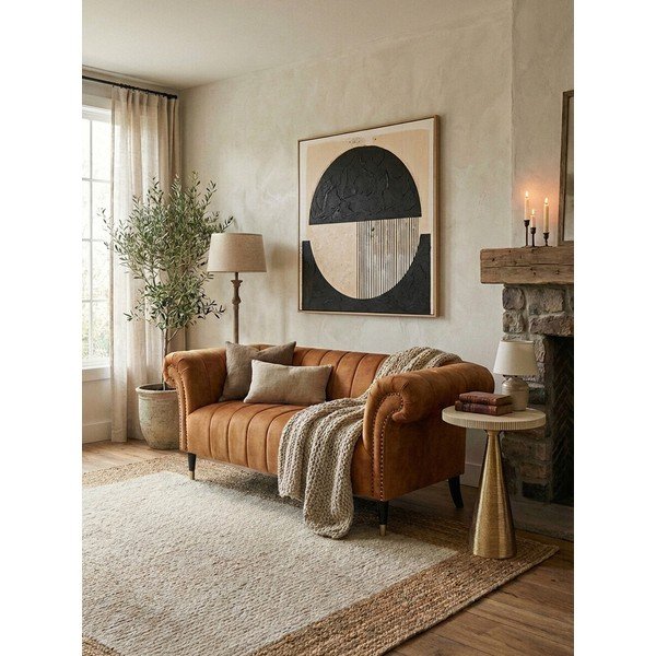 Barna kanapé 185 cm Siena – Premier Housewares-image-1