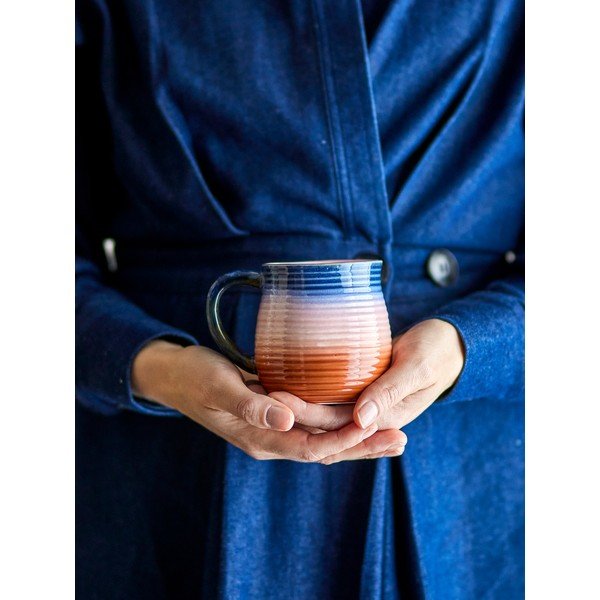 Kék-narancssárga kerámia bögre szett 4 db-os 200 ml Tatum – Bloomingville-image-2