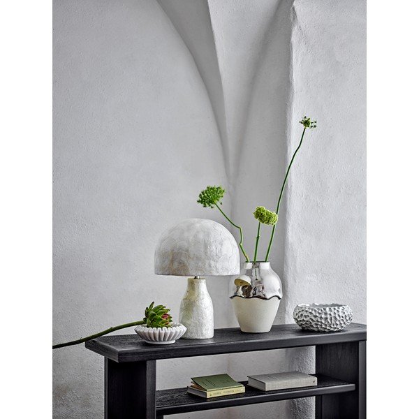 Krémszínű-ezüstszínű kőedény váza (magasság 26 cm) Silvio – Bloomingville-image-1