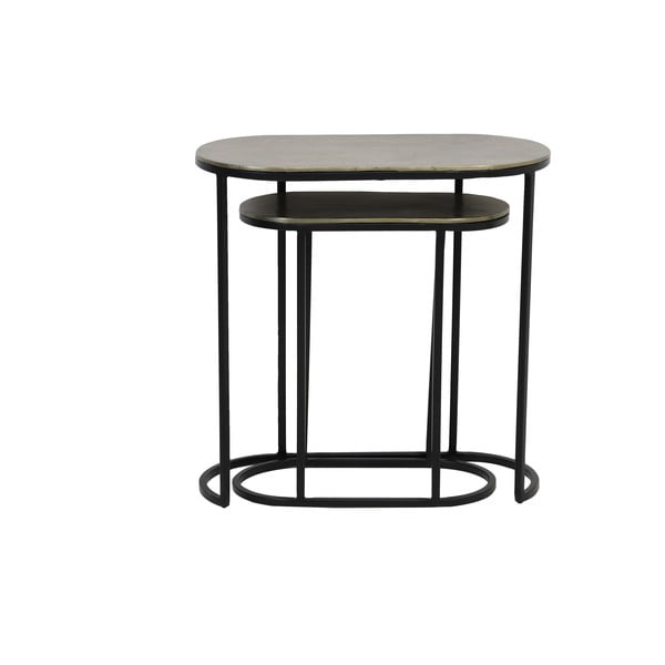 Fém tárolóasztal szett 2 db-os 26x53 cm Bocov – Light & Living-image-2